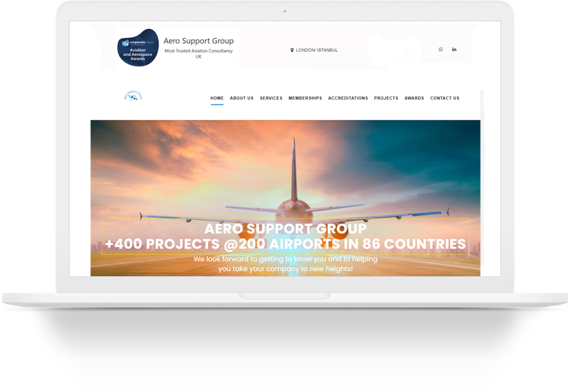 aerosupport360 airport wordpress web tasarim