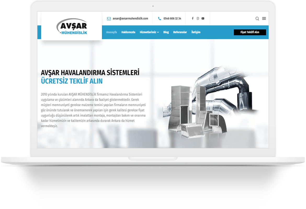 avsar ventilation systems wordpress web tasarim