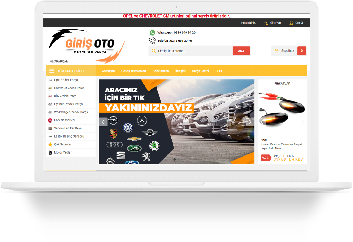 giris auto auto parts shop wordpress web tasarim