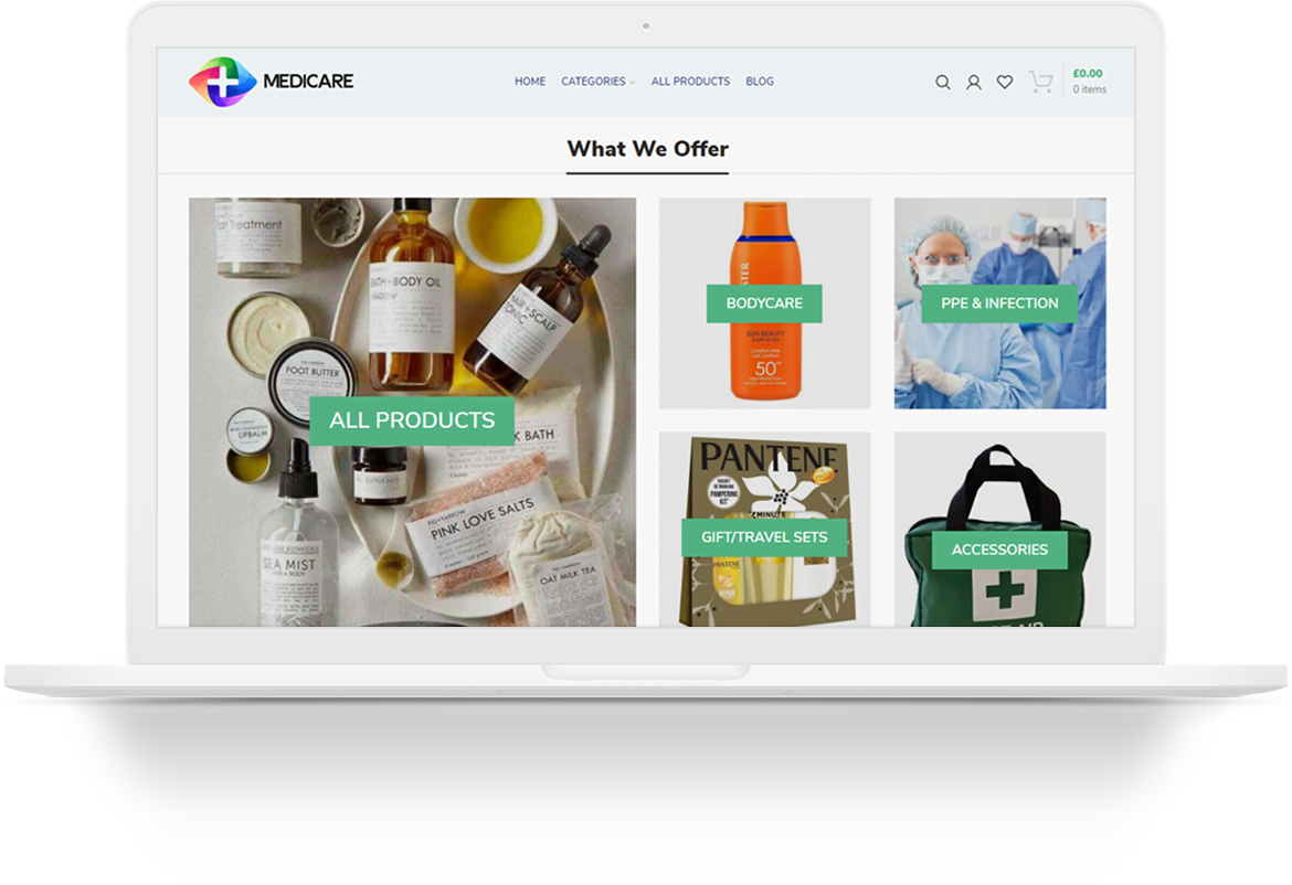 medicare body care products store wordpress web tasarim