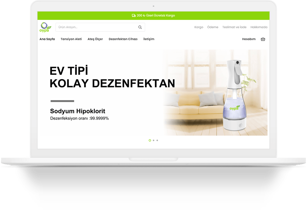 oypa life healthcare equipment ecommerce wordpress web tasarim