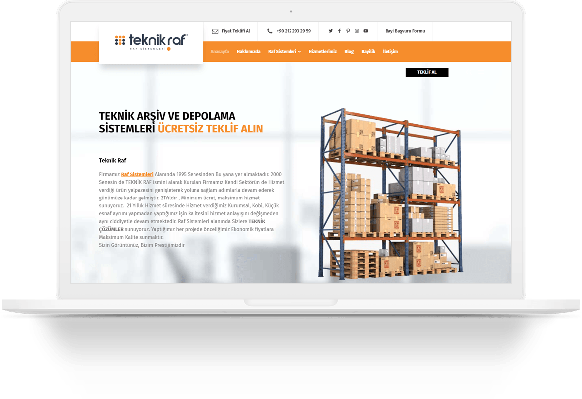teknikraf racking systems wordpress web tasarim