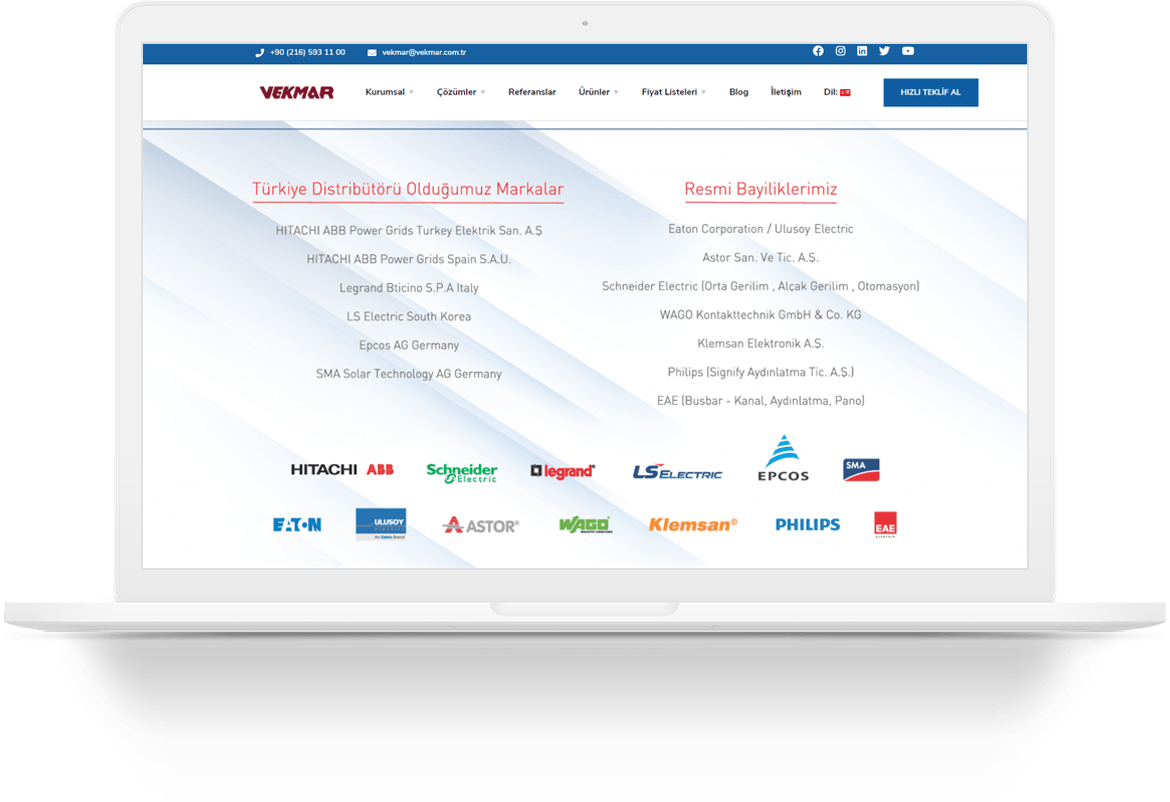 vekmar electric wordpress web tasarim