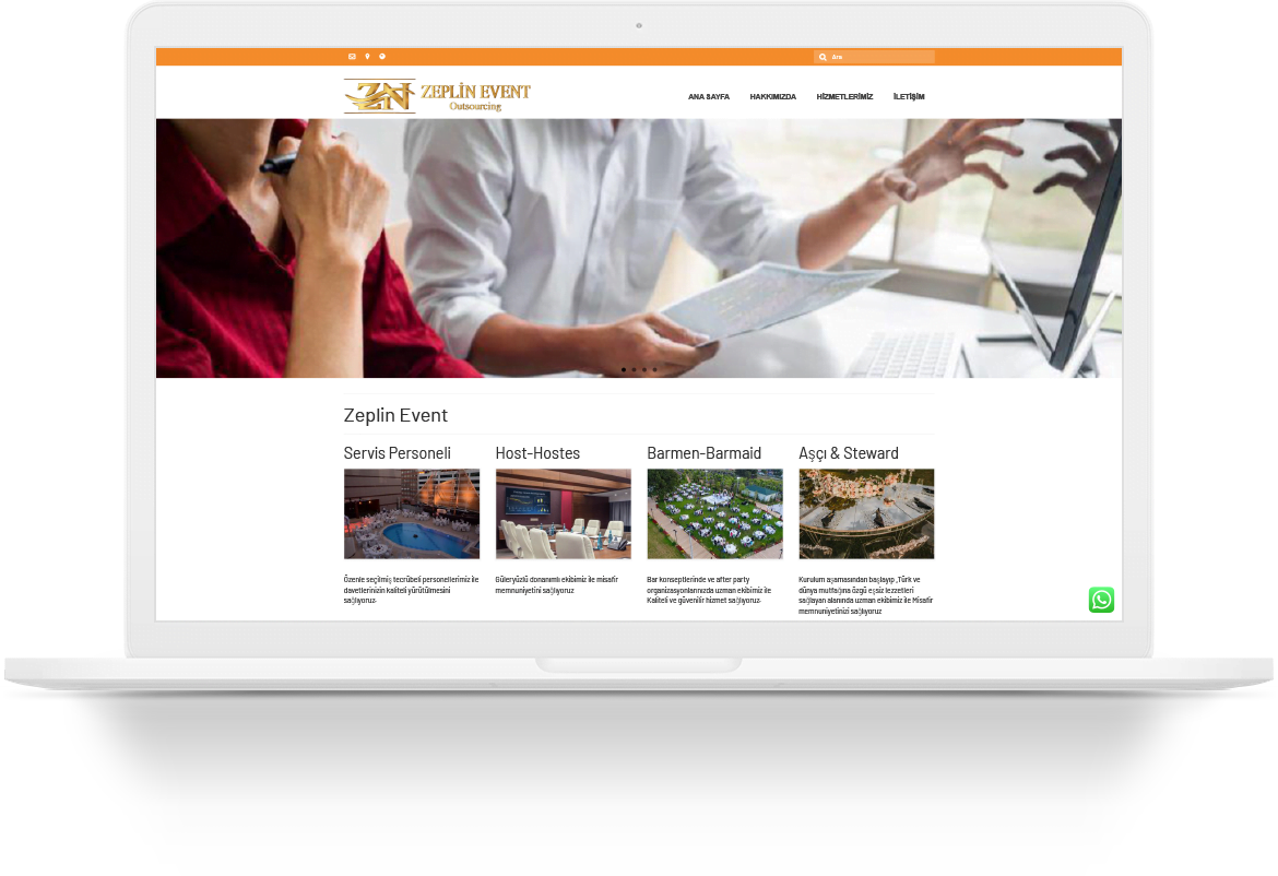 zeplin event and organization service wordpress web tasarim